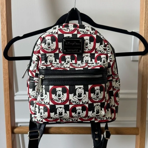Loungefly Disney Parks Mickey Mouse Club Mini Backpack - Like New- Black & White - Picture 2 of 14